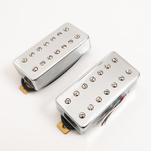 Juego de pastilla Humbucker de 7 cuerdas para guitarra eléctrica, pastillas profesionales de alto rendimiento con cubiertas de metal cromado, cableado de 4 conductores, juego de pastilla de cuello y