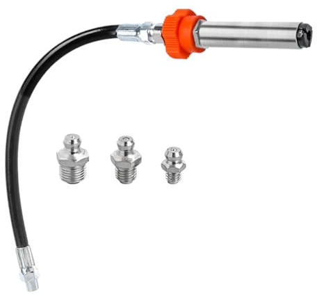 Nucelit Secure High Pressure Screw Type Grease Coupler Nipple Self-Locking Quick Connector for Easy Lubrication Grease Coupler Screw Type Oil Nozzle Easy Locks on and Off Elastic Spring Heavy Duty