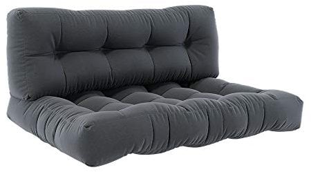 Vicco Palettenkissen Set Flocken, Outdoor Kissen, Anthrazit, 120 x 80 cm 2 Teile