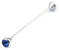 Broche de col de chemise pour homme avec strass - Bleu - Taille Unique