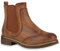 stiefelparadies Damen Stiefeletten Chelsea Boots Leicht Gefütterte Booties Leder-Optik Schuhe Profilsohle 145835 Hellbraun Cabanas 39 Flandell