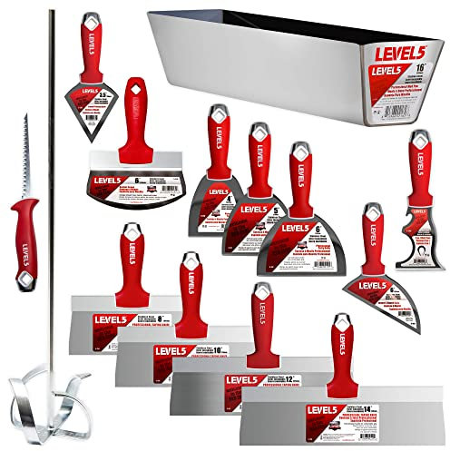 Pro Grade Edelstahl Trockenbau Messer Set – Bonus Gratis Hat | Taping Finishing Werkzeug Klingen, Messer, Pfanne, Mixer, Sah | SHEETROCK gyprock Gipskarton | Level 5 Werkzeuge