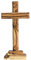 Motivationsgeschenke Kruzifix Stehkreuz 18x9cm & Bodenplatte, aus Olivenholz - Standkreuz mit abgerundeten Ecken & geschrägten Kanten - Tischkreuz, Gebetskreuz, Altarkreuz, Holzkreuz, Kreuz aus Holz