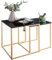 FineBuy Satztisch CHUR Beistelltisch MDF/Metall, Couchtisch Set aus 2 Tischen, Kleiner Wohnzimmertisch, Metalltisch mit Holzplatte, Ablagetisch modern