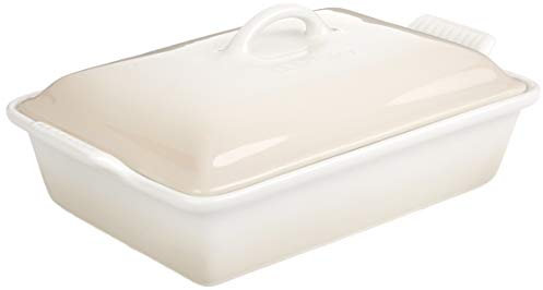 Le Creuset Grès Heritage Casserole rectangulaire avec couvercle Meringue 30,5 x 22,9 cm