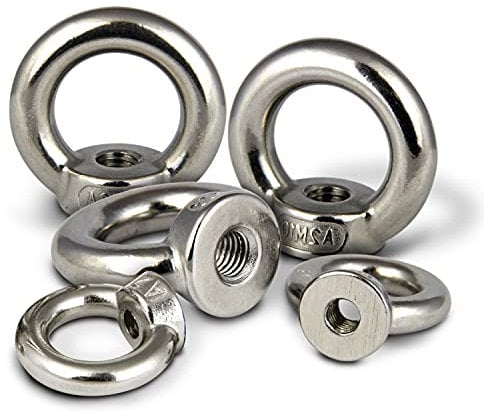 PROTECH 5 Stück Ringmutter DIN 582 M6 Edelstahl A2 V2A Rostfrei Ösenmutter Augenmutter Mutter Öse poliert