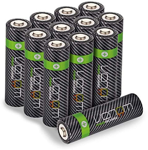 Venom Power Recharge Lot de 12 Piles AA Rechargeables Haute capacité 2100 mAh