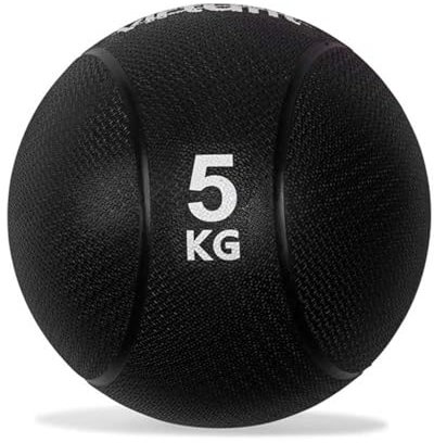 VirtuFit Medizinball Pro - Medizinball - 5 kg - Gummi - Schwarz