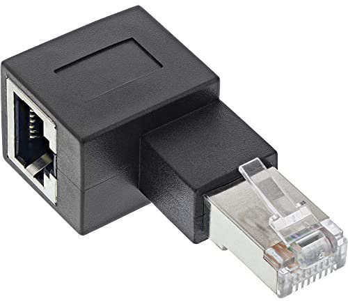 InLine® Patchkabel-Adapter Cat.6A, RJ45 Stecker/Buchse, 90° nach Links gewinkelt