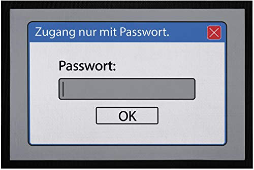 MoonWorks® Fußmatte mit Spruch Zugang nur mit Passwort Parodie Computer digital rutschfest & waschbar schwarz 60x40cm
