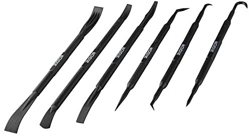 RIGOR 56001 Non-Marring Pick Hook and Pry Bar Set, 6 Stück | Removal Lever Set | Ersatz von Dichtungen, Öldichtungen, O-Ringe, Kleinteil