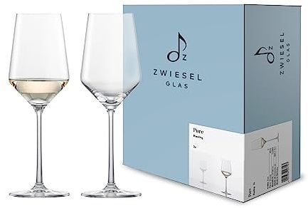 Zwiesel Glas Riesling Weißweinglas Pure (2-er Set), anmutige Weingläser für Weißwein, spülmaschinenfeste Tritan®-Kristallgläser, Made in Germany (Art.-Nr. 122349)