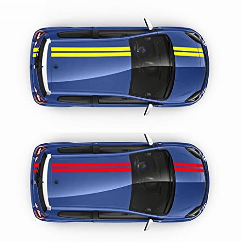 ZZMOQ Für Renault Twingo Clio, Auto Motorhaube Sport Streifen Aufkleber 1 Satz Ganzkörper Auto Motorhaube Dach Heck Dekor Aufkleber Racing Styling