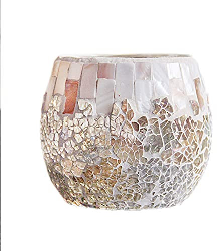 VALINK Teelichthalter, Kerzenhalter, Tafelaufsatz mit 3D-Effekt, elektrisches Mosaikglas, Teelicht für Zuhause, Tisch, Schreibtisch, Dekoration, Einweihungsgeschenk