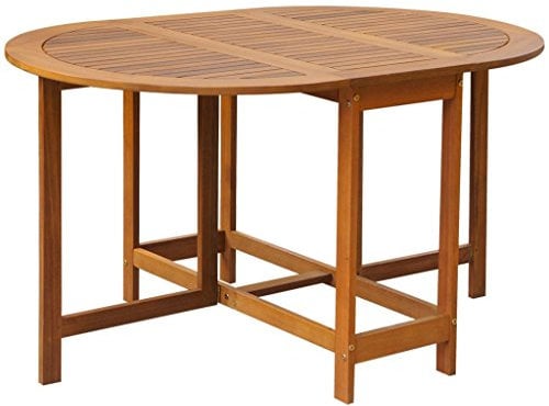Gawany Klappbar Gartentisch Holztisch Klapptisch Terrassentisch Balkontisch Gartenmöbel Esstisch Akazie Massivholz 130x90x72 cm