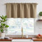 TOPICK Beige Scheibengardine für Küche Badezimmer Klein Fenster Landhausstil Gardine Kurz mit Waffel Muster Halbtransparent Bistrogardine mit Tunnelzug 1 Schal 150Bx45H cm