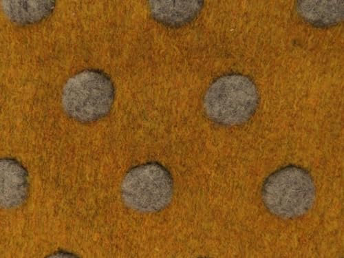 Strukturierter gekochter Wollstoff, ocker - Meterware