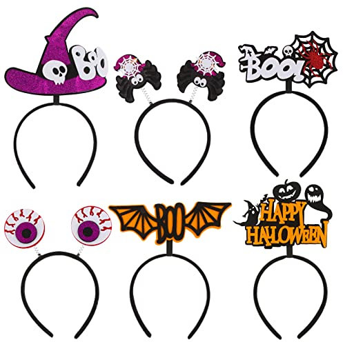 COLOFALLA 6 Pz Cerchietto per Capelli Halloween Bambini Copricapo Donna Fascia Decorazioni Halloween Accessori Travestimento Costume Halloween Gadget Carnevale Mascherata Festa a Tema