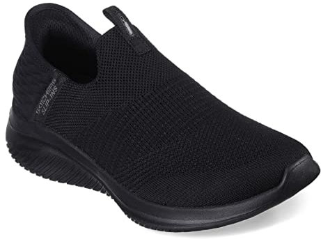 Skechers Femme Hands Free Ultra Flex 3.0 Cozy Streak Basket, Black Knit Trim, 40 EU Large