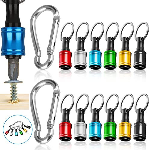 Hausdec 12 StüCk 1/4 Sechskantschaft-Schraubendreher-Bithalter, SchlüSselanhäNger-VerläNgerungsstange, Tragbares Schnellwechsel-Bithalter-Set