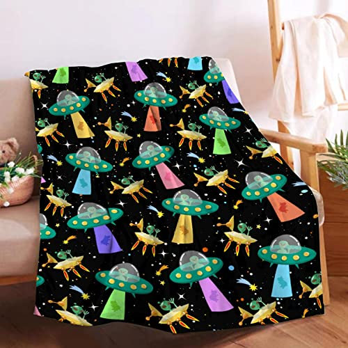 Softerhug Decke, Raumschiff, weich, gemütlich, Überwurf, leichte Mikroplüsch-Decken für Couch, Bett, Sofa, alle Jahreszeiten, warm, 127 x 101,6 cm, klein für Kinder