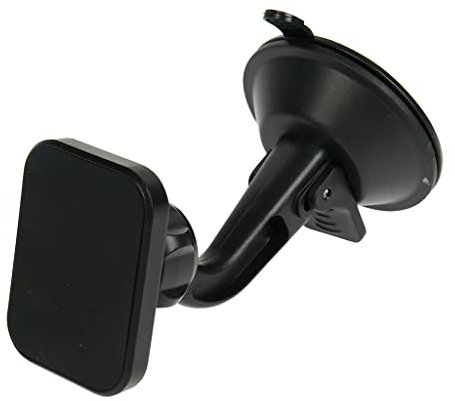 Turbocar - Support Smartphone Voiture - Magnétique - Fixation par Ventouse - Livré avec Une Plaque métallique rectangulaire et Une Plaque métallique Ronde - Couleur: Noir - Rotation 360°