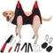 CECOMBINE Cat & Dog Grooming Hammock, 12 In 1 Pet Grooming Hammock Harness with Comb, File & Nail Clippers, Nail Cutting Helper for Pets Nail Trimming Bathing Ears Care Washing