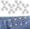 Bekecidi 4 Sets Jeans Taillenstraffer, Kein Nähen, Abnehmbare Hosenknöpfe Erforderlich, Jeans Taillenschnalle, Jeans Taillenverstellknopf (Blume; Weiß)