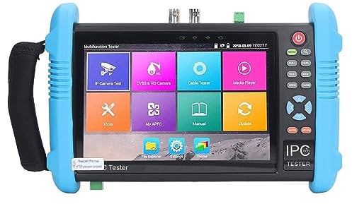 Netzwerk-Videokamera-Tester, 100–240 V, IP-Kamera-Tester, 4K-Videomonitor, Zwei 1000 M Netzwerkanschlüsse, ABS für Fabrik (EU-Stecker)