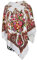 Bunte Weiss Baumwolle Folk Vintage Stil Schal Tuch mit Blumen und Paisley und Kurze Fransen, 90cm X 90cm
