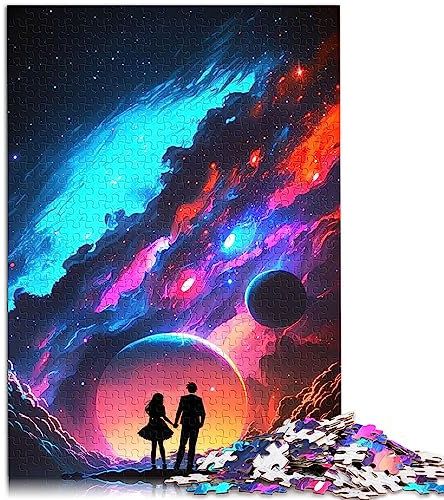 Puzzle für Erwachsene, 1000 Teile, Liebe unter den Sternen, Holzpuzzle, schwierig und herausfordernd, 50 x 75 cm