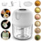 USB Rechargeable Electric Garlic Grinder, 2023 New Portable Veggie Chopper Garlic Electric Grinder Onion Chopper, Mini Food Chopper Tool for Vegetable, Ginger, Chili, Fruit, Meat (100ml, White)