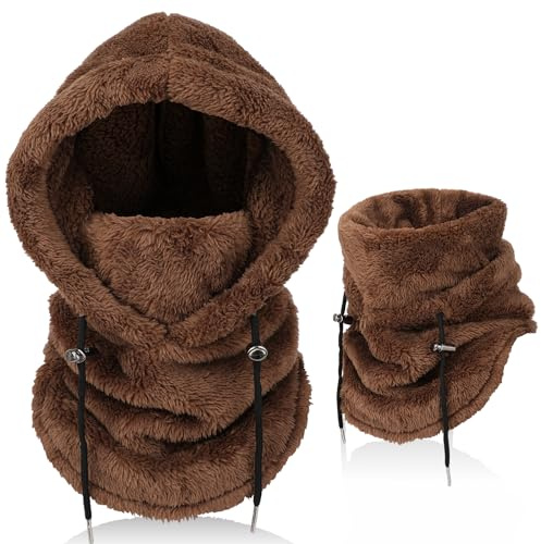 AYPOW Winter Thermo Fleece Sturmhaube Herren Damen, Multifunktionale Outdoor Winddicht Gesichtshaube Warm Skimaske mit Nackenwärmer Halswärmer, Unisex Gesichtsmaske Radfahren Motorräder Wandern Laufen