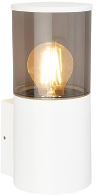 TELEFUNKEN - Wandleuchte Aussen mit Spritzwasser- und Staubschutz, E27 Fassung, max. 15 Watt, Aussenlampe, Wandlampe, Strahler, Außenbeleuchtung, Außenleuchte, 24x10,5x12,5 cm, Weiß