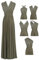 Edaydress Umwandelbares Maxikleid, vielseitig verwendbar, für Party, Hochzeit, Brautjungfer, lange Kleider, Hw11 Olivgrün, Einheitsgröße
