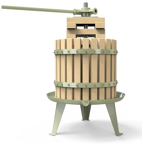 12L Obstpresse aus Massivholz | Manuelle Saftpresse für Apfel & Weinpresse | 100% Natürlich Gesund,Traubenpresse,Beerenpresse,Apfelpresse ,Manuelle Bedienung,inklusive Kostenlos Pressnetz
