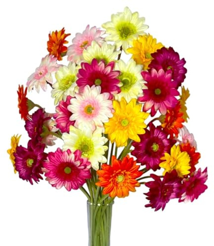 Künstlicher Gerbera-Strauß 47cm BUNT, 30 Blüten, Kunstblumen, Künstliche Blumen, Blumenstrauß, Kunstblumenstrauß wie echt