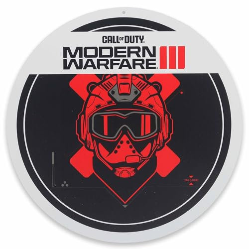Call of Duty Modern Warfare 3 Ghost Rundes Metallschild – Call of Duty Wanddekoration für Männerhöhle oder Jugendzimmer