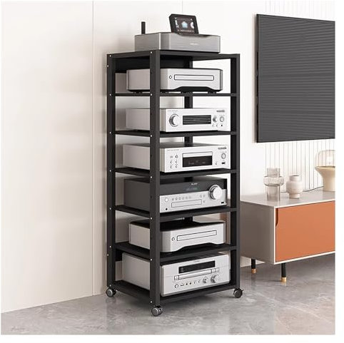 Mueble Equipo Hifi Gabinete De Rack De Audio/vídeo De 5/6/7 Niveles, Torre De Medios Estéreo AV/consola De Tocadiscos/soporte De TV De Esquina For Componentes/estante For Juegos Con Estantes Ajustable