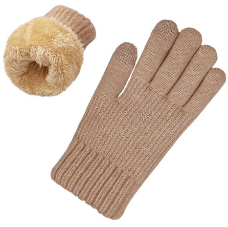 lifwimner Winterhandschuhe Damen mit Fleecefutter, Touchscreen Warme Strickhandschuhe Thermo Winter handschuhe für Outdoor Sport Laufen Radfahren