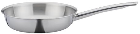 Spring Bratpfanne XL BRIGADE PREMIUM Ø 24 cm | Edelstahl Pfanne | Bratfläche poliert | 3-facher Aluminiumkern | Für alle Herdarten inkl. Induktion | Backofengeeignet | Schüttrand | Höhe 6,0 cm