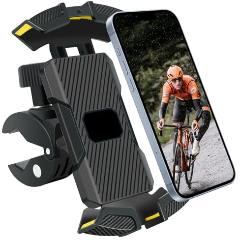 URAQT Porta Cellulare Moto, Ultra Stabile Impermeabile Universale Supporto Telefono Bicicletta Antivibrazione Supporto Cellulare Scooter con Rotazione a 360°con iPhone/Galaxy 4.7-6.8 Smartphone,#A