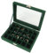 24 Grids Earring Storage Organiser, Velvet Jewellery Box Earring Box, Jewellery Storage Display Box for Rings, Earrings, Charms, Pendants, Green