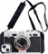 JIATAY Emily in Paris Handyhülle für iPhone 16 Pro, niedliche 3D-Vintage-Kamera-Handyhülle mit Umhängeband, verstellbarem Schultergurt, einzigartige, coole Silikon-PC-Hülle für iPhone 16 Pro, Mädchen