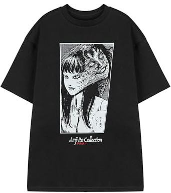 Vanilla Underground Junji Ito Collection Tomie Unisex Black Graphic Tee | Horror Manga Short Sleeve T-Shirt | Crew Neck Casual Apparel | Macabre Junji Ito Artwork