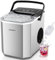 EUHOMY Eiswürfelmaschine, 9 Würfel in 6 Min, Bullet-Eismaschine, 2 Würfelgrößen, Edelstahl-Eismaschine für die Arbeitsplatte, 12 kg/Tag Eiswürfelbereiter, Silber, für Zuhause/Küche/Büro/Wohnmobil