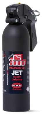 Tränengasspray Breitstrahl CS 3000 MEGA Jet 400 ml Reizgas Verteidigungsspray KO-Spray zur Heimverteidigung CS Gas Abwehrspray gegen Personen zugelassen Personenabwehrspray