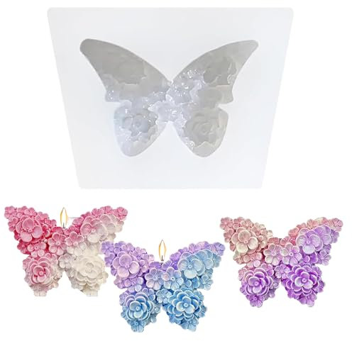 AzureRay Stampo per Candele in Silicone a Forma di Farfalla - Stampi per Candele Fai da Te, Stampi in Silicone per Gesso, Stampo Decorativo per Produzione Candele