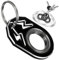 CIATBYYJ Schlüssel-Spinner, lustiger Finger-Schlüsselanhänger, Spinner, tragbarer Fidget-Schlüsselanhänger für Erwachsene, Angstlinderung (schwarz), silber