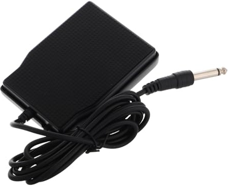Universelles Klavier Sustainpedal für Midi Keyboards, Schwarz | Stabile Übertragung, Stoßfest, Anti Rutsch Design, Kunststoff und Metall, Midi Anschlusskabel